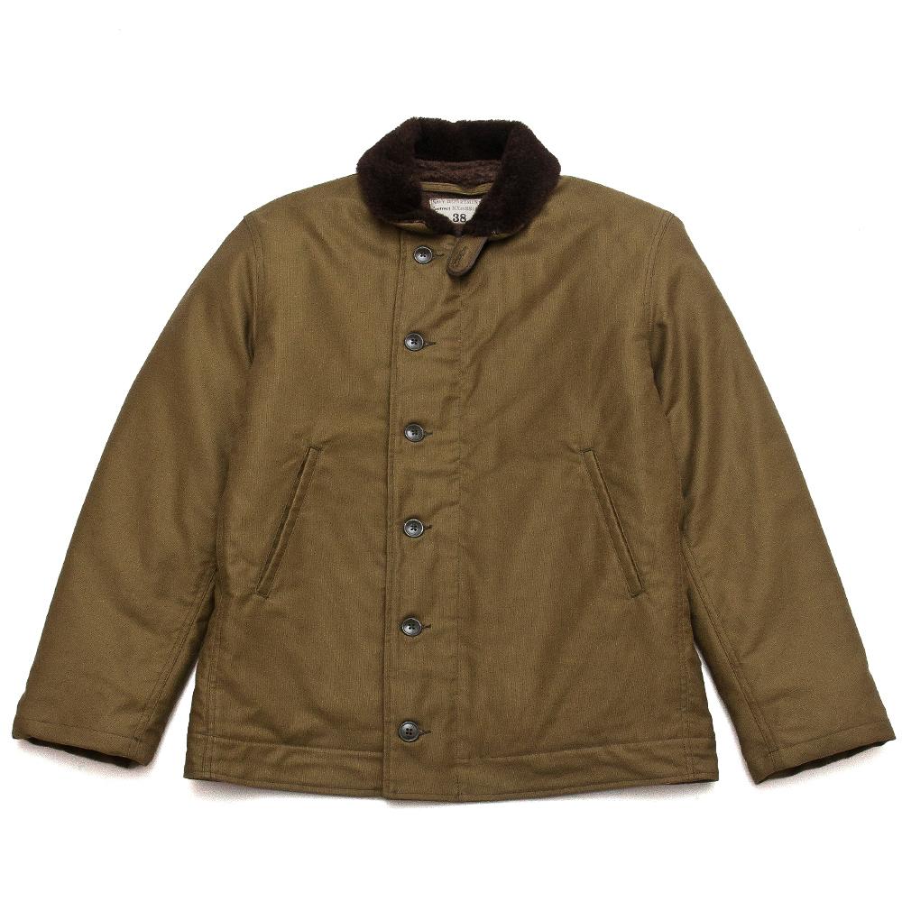 The Real McCoy's MJ13111 N-1 Deck Jacket Khaki at shoplostfound, front