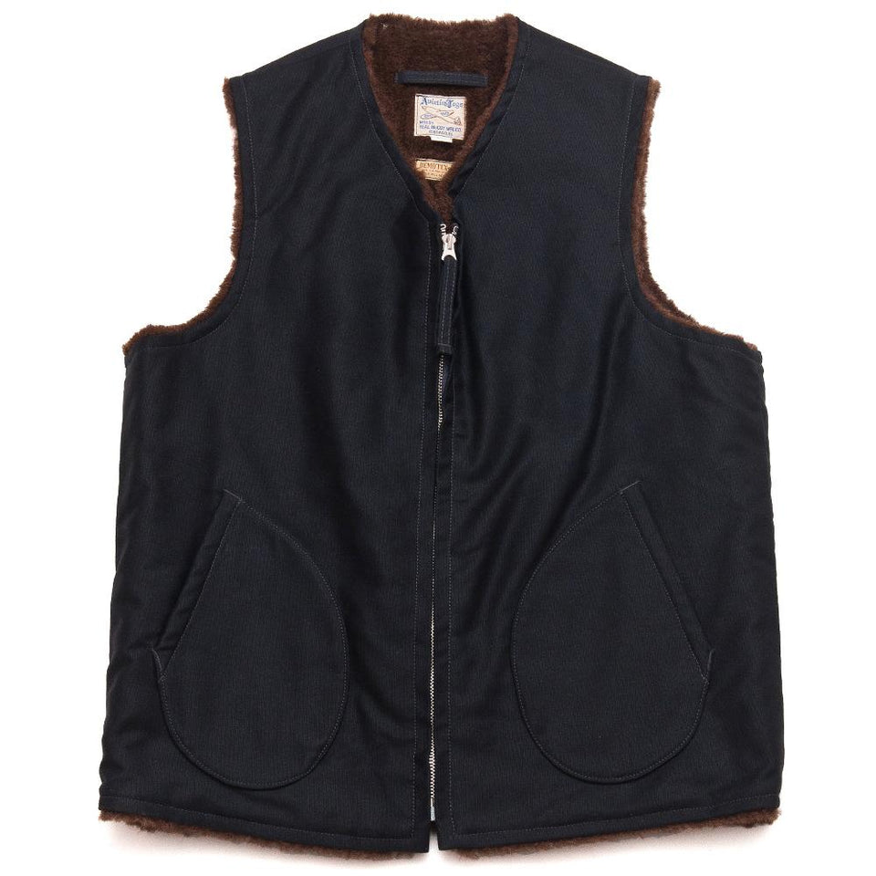 The Real McCoy's MJ15109 Alpaca Vest Navy at shoplostfound, front