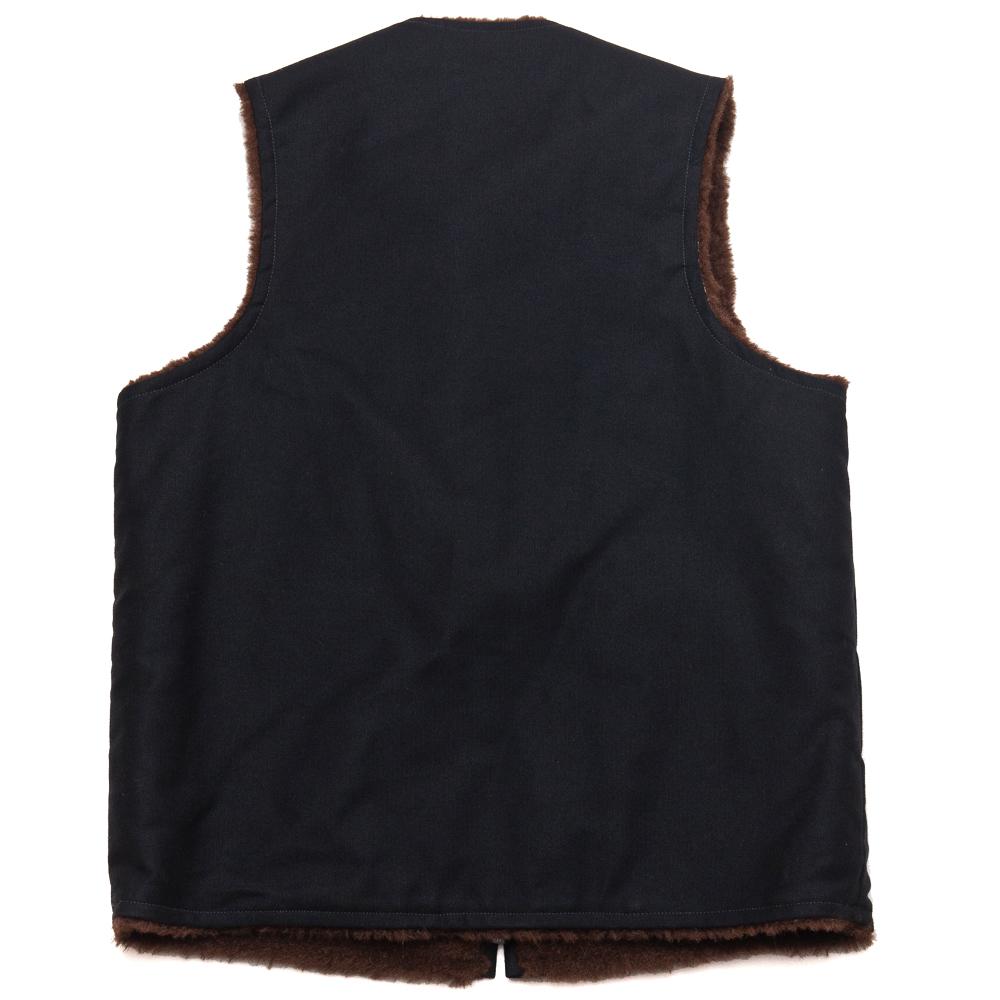 The Real McCoy's MJ15109 Alpaca Vest Navy at shoplostfound, back