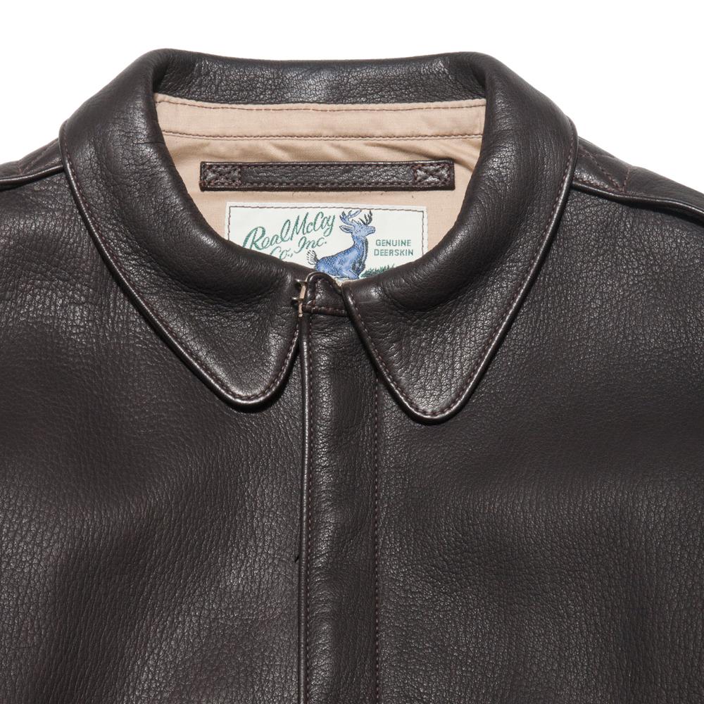 The Real McCoy's MJ17001 Type A-2 Deerskin at shoplostfound, neck