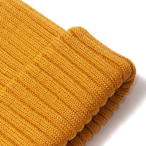 The Real McCoy's Wool Bronson Knit Cap Mustard at shoplostfound, front