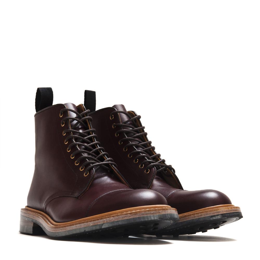 Tricker's * lost & found Burgundy Burnished Toe Cap Boot M7770 at shoplostfound in Toronto, product shot