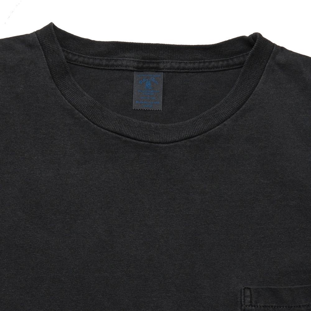 Velva Sheen Pigment Dyed Pocket T-Shirt Black at shoplostfound, neck