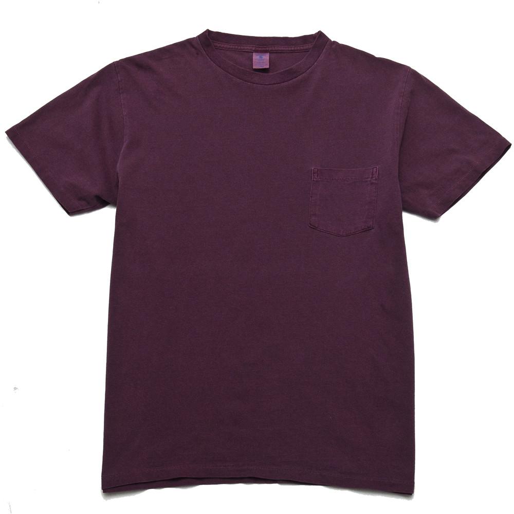 Velva Sheen Pigment Dyed Pocket T-Shirt Burgundy at shoplostfound, front