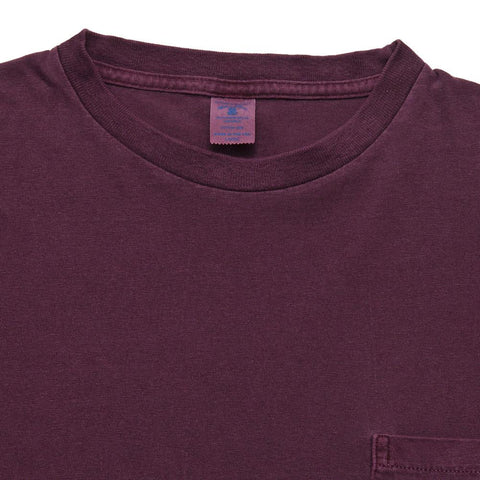 Velva Sheen Pigment Dyed Pocket T-Shirt Burgundy at shoplostfound, front