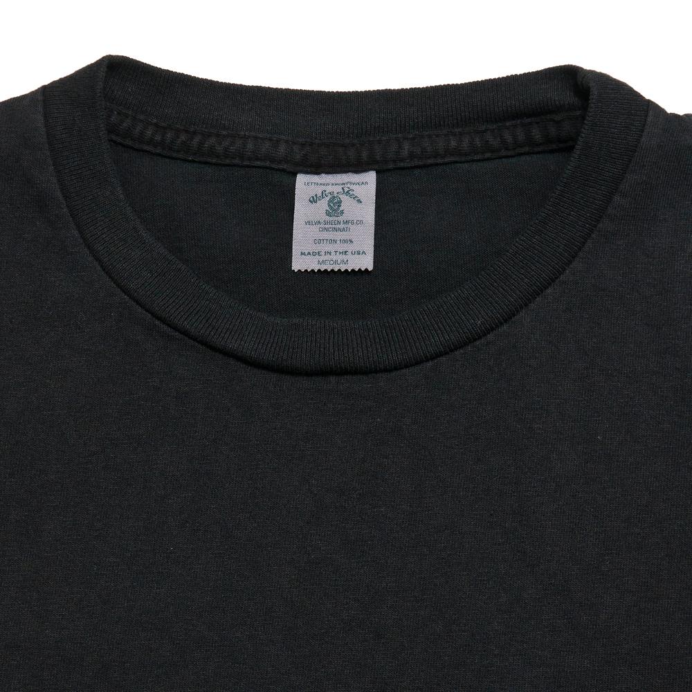 Velva Sheen Pigment Dyed Pocket T-Shirt Charcoal at shoplostfound, neck