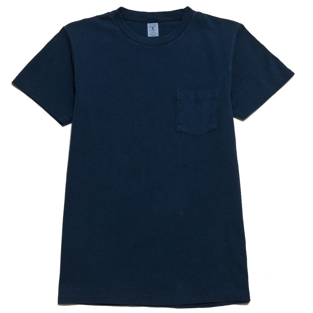 Velva Sheen Pigment Dyed Pocket T-Shirt Dark Navy at shoplostfound, front