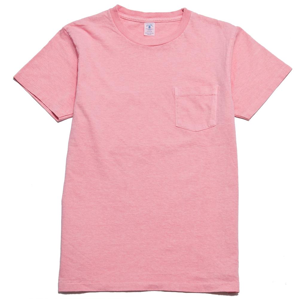 Velva Sheen Pigment Dyed Pocket T-Shirt Flamingo at shoplostfound, front