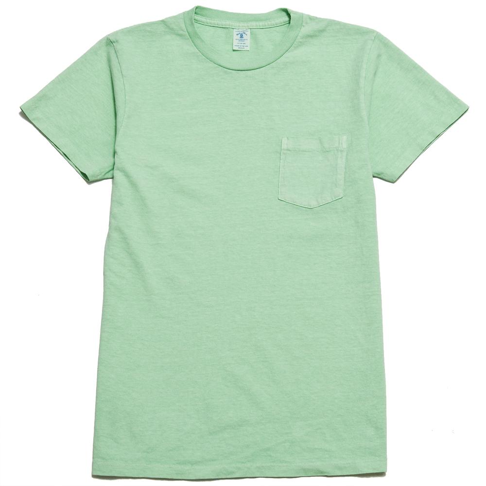Velva Sheen Pigment Dyed Pocket T-Shirt Lime Green at shoplostfound, front