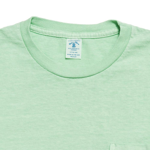 Velva Sheen Pigment Dyed Pocket T-Shirt Lime Green at shoplostfound, front