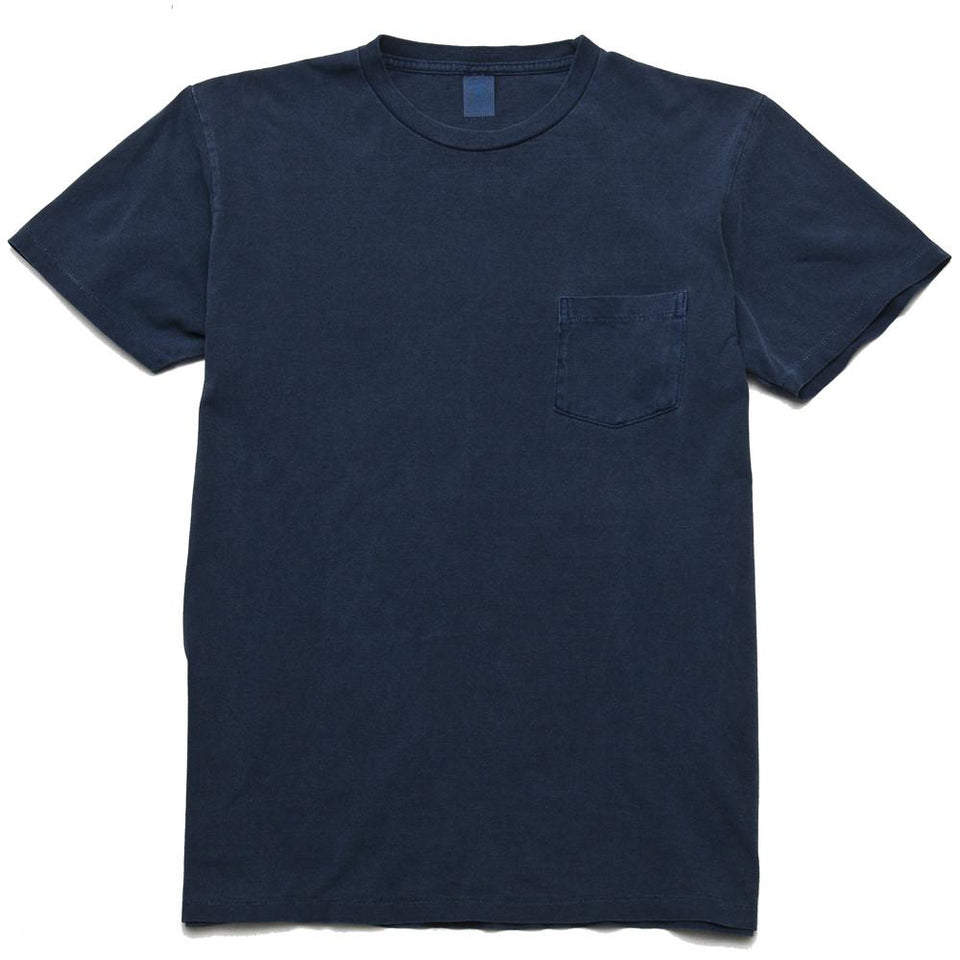 Velva Sheen Pigment Dyed Pocket T-Shirt Navy at shoplostfound, front