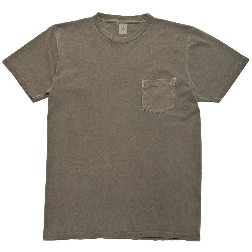 Velva Sheen Pigment Dyed Pocket T-Shirt Olive at shoplostfound, front