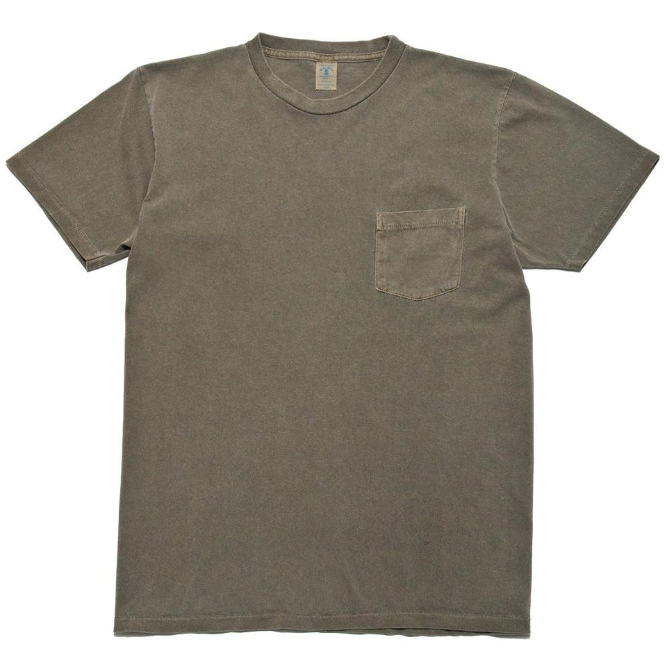 Velva Sheen Pigment Dyed Pocket T-Shirt Olive at shoplostfound, front