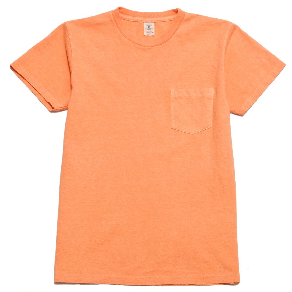 Velva Sheen Pigment Dyed Pocket T-Shirt Orange at shoplostfound, front