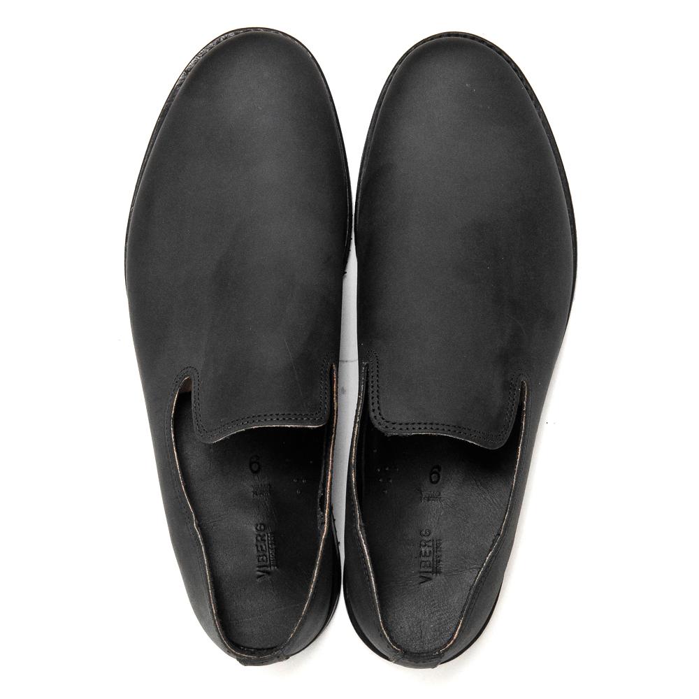 Viberg Black Matte Calf Slippers Mini Ripple at shoplostfound, top