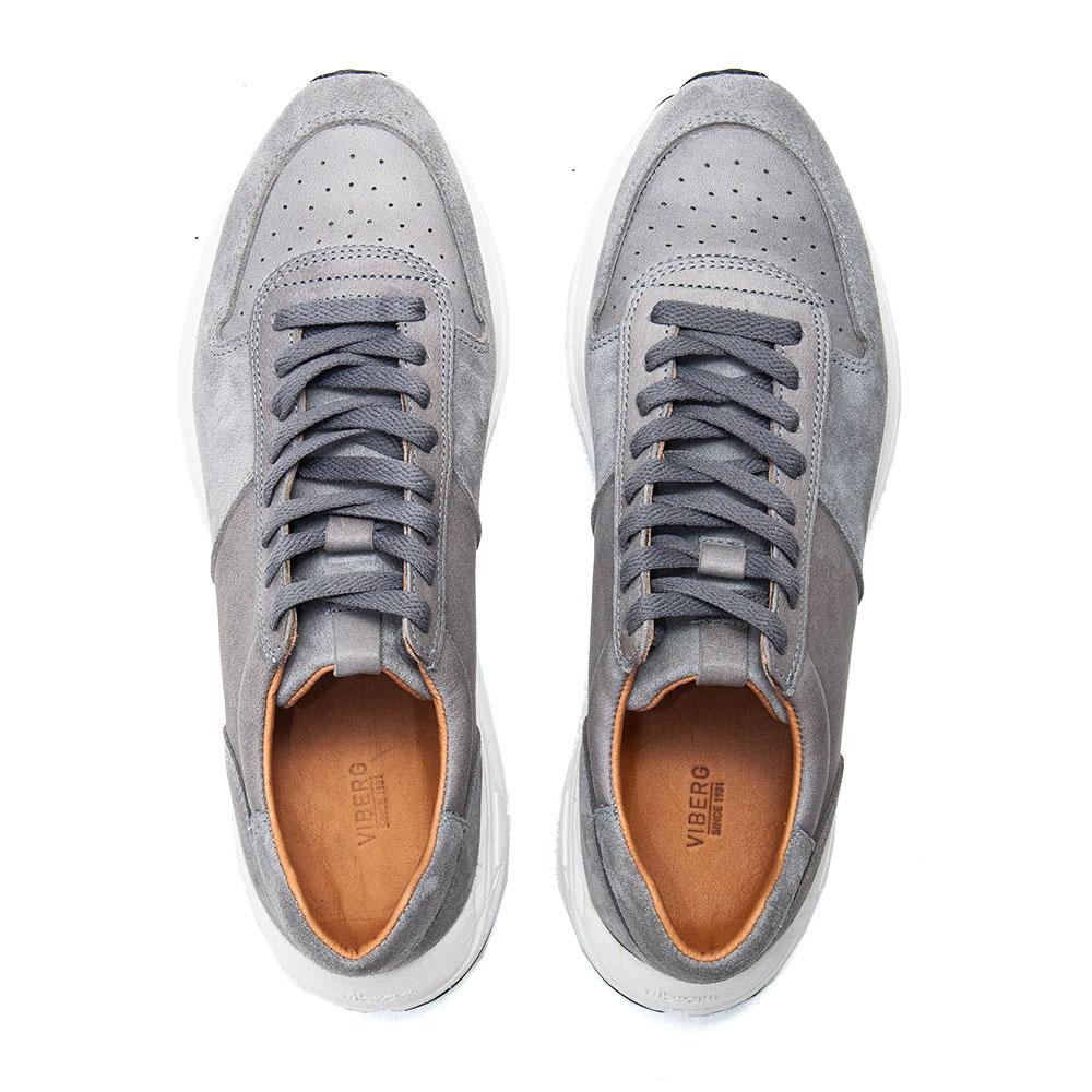 Viberg Grey Italian Horsehide Sneaker at shoplostfound, top