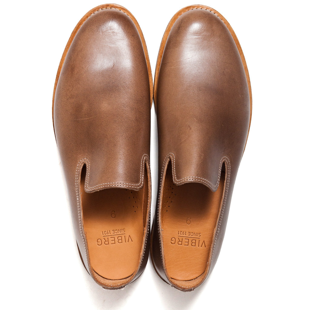 Viberg Natural Chromexcel Slippers at shoplostfound, top