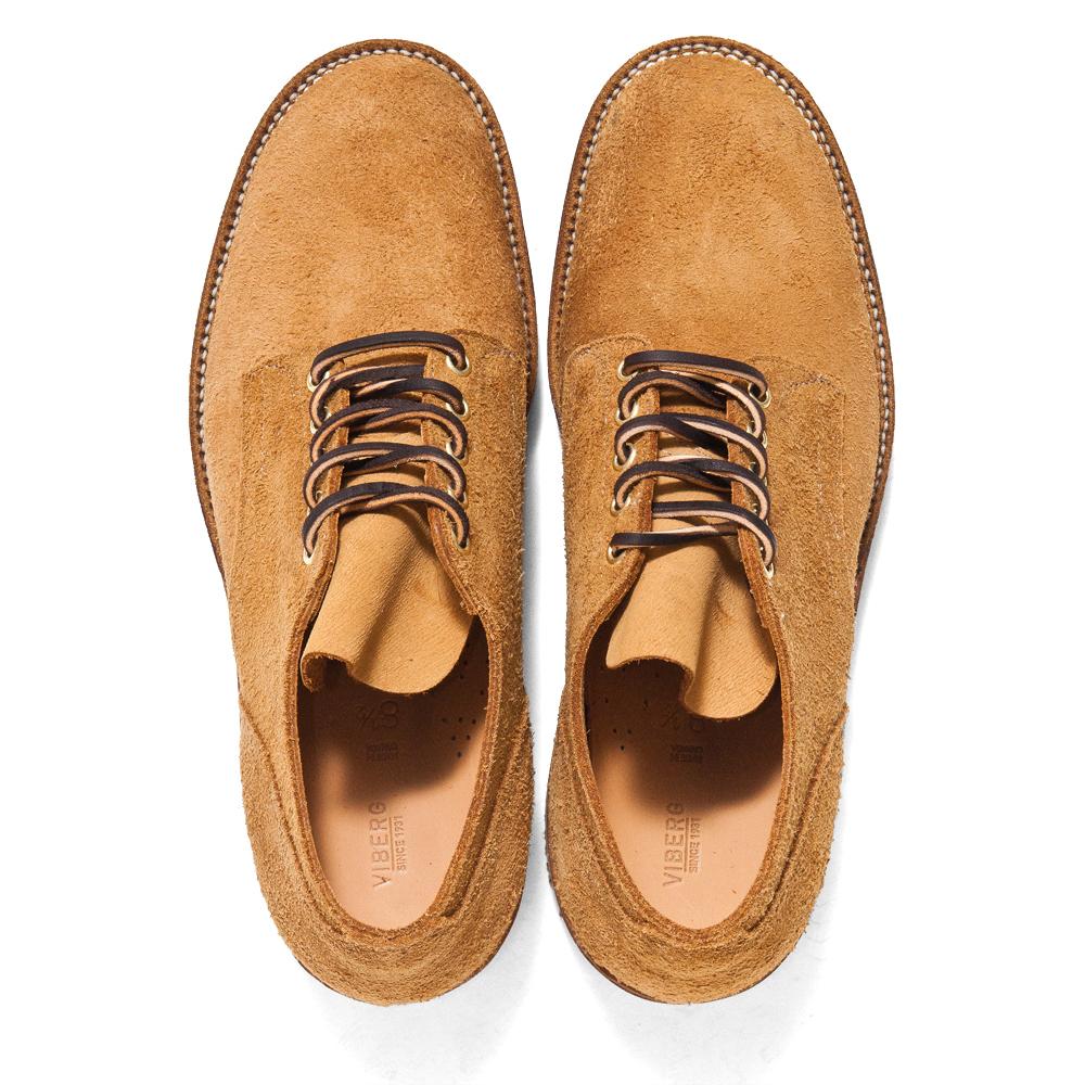 Viberg Wheat Oxford Roughout at shoplostfound, top