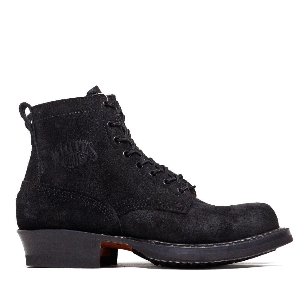 White's Smoke Jumper Oiled Black Roughout at shoplostfound, side